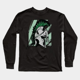 Gritty Spartan Helment Illustration Long Sleeve T-Shirt